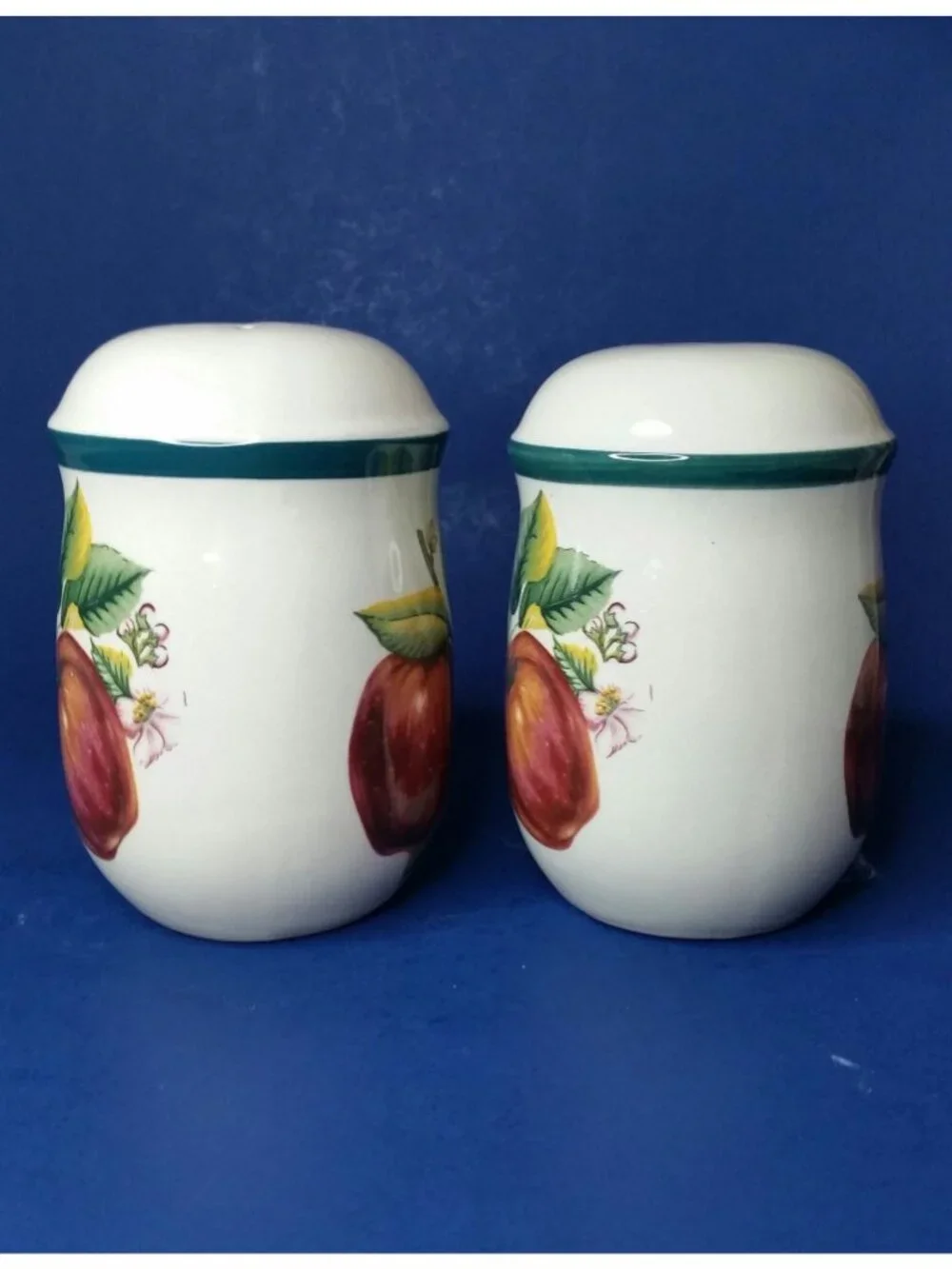 Casuals Apples Salt and Pepper Stove Top Shaker Set China Pearl Country